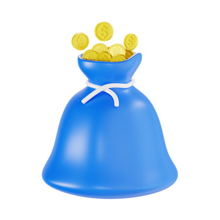 Sac de dollars  3D Icon