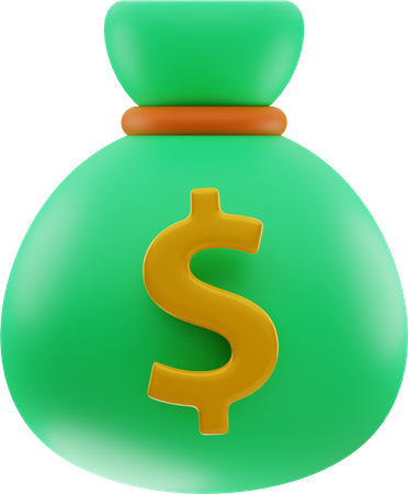 Sac à dollars  3D Icon
