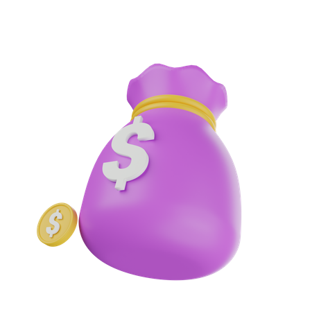 Sac de dollars  3D Icon