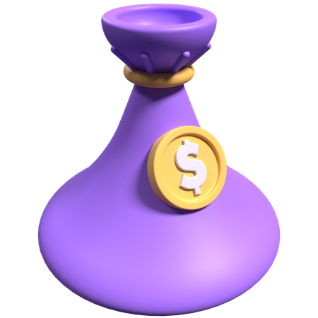 Sac de dollars  3D Icon