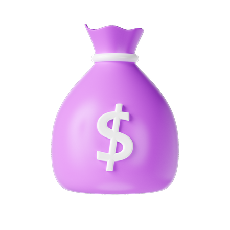 Sac de dollars  3D Icon