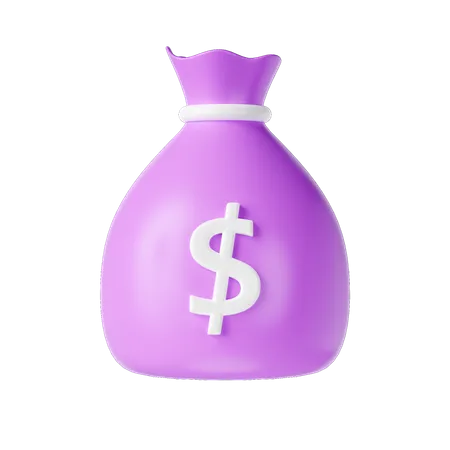 Sac de dollars  3D Icon