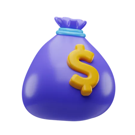 Sac de dollars  3D Icon