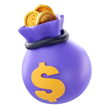 Sac de dollars  3D Icon