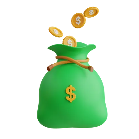 Sac de dollars  3D Icon