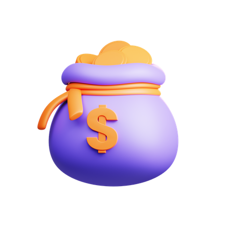 Sac de dollars  3D Icon