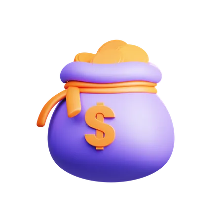 Sac de dollars  3D Icon