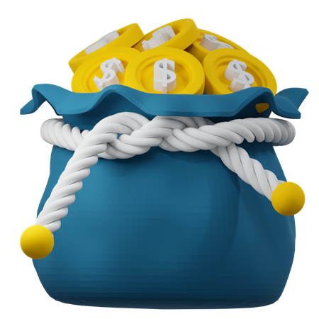 Sac de dollars  3D Icon