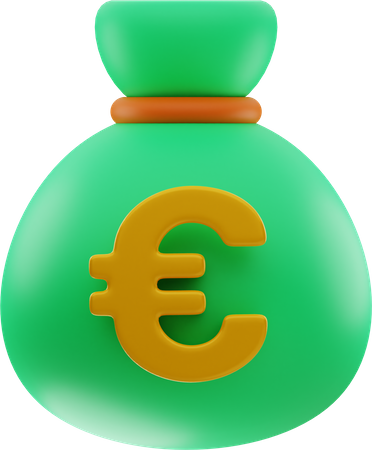 Sac à euros  3D Icon