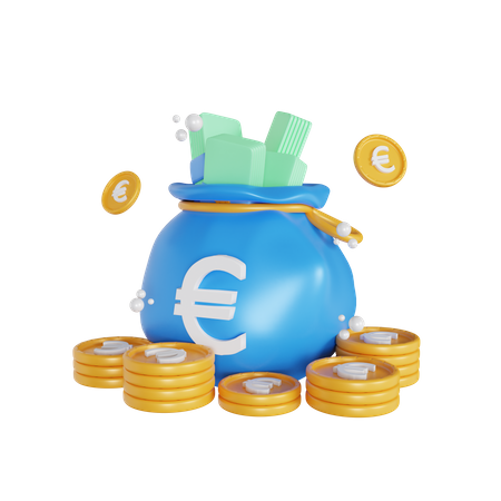 Sac d'euros  3D Icon