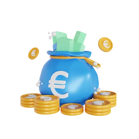 Sac d'euros  3D Icon