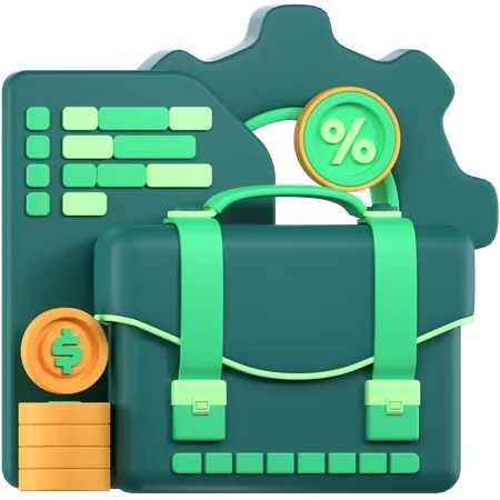 Sac financier  3D Icon