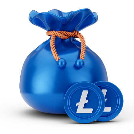 Sac de litecoin  3D Icon