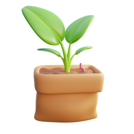 Sac de plantes  3D Icon