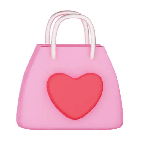 Sac de courses pour la Saint-Valentin  3D Icon