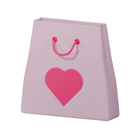 Sac de courses pour la Saint-Valentin  3D Icon