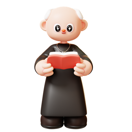 Sacerdote com Bíblia  3D Illustration