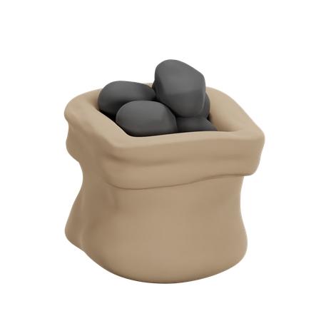 Sack Of Coal  3D Icon