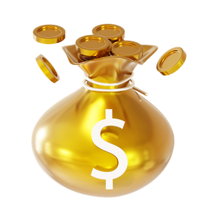 Sack Of Gold Coin  3D Icon