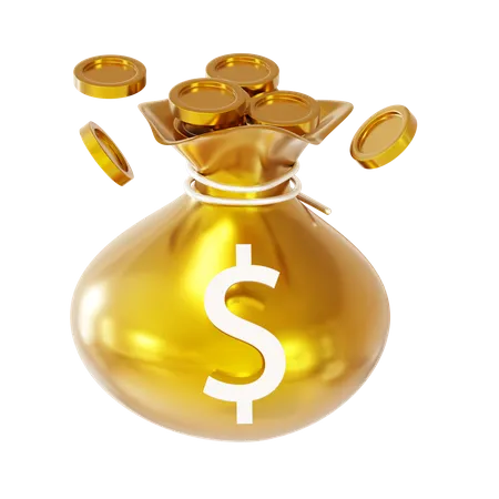 Sack Of Gold Coin  3D Icon