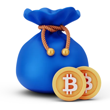 Saco de bitcoin  3D Icon