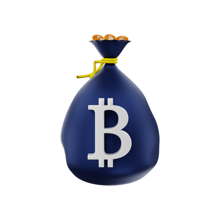 Saco de bitcoin  3D Icon