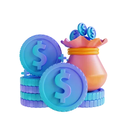 Saco de dinero  3D Illustration