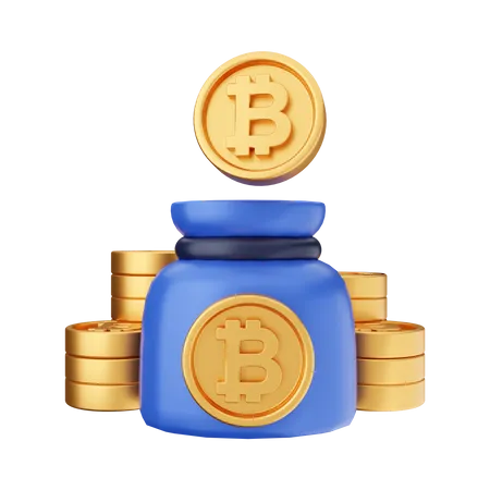 Ilustracao 3 D Do Icone Da Criptomoeda Bitcoin 3D Icon