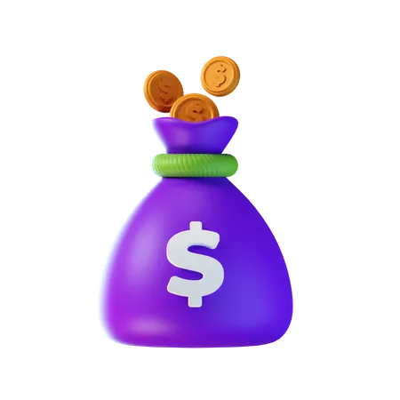 Saco de dolares  3D Icon