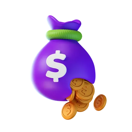 Saco de dolares  3D Icon