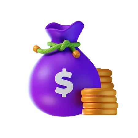 Saco de dolares  3D Icon