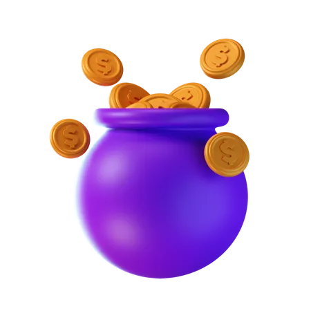 Saco de dolares  3D Icon