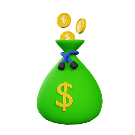 Saco de dolares  3D Icon