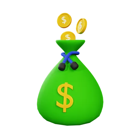 Saco de dolares  3D Icon