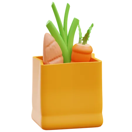 Saco de legumes  3D Illustration