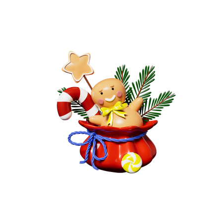 Saco de papai noel  3D Icon