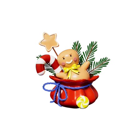 Saco de papai noel  3D Icon