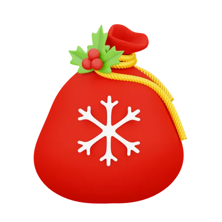 Icone Do Saco De Presente Do Papai Noel 3 D 3D Icon