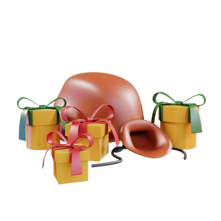 Saco de regalo de santa  3D Illustration