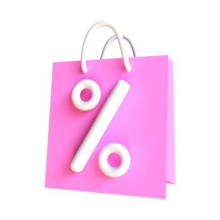 Sacola de compras com desconto  3D Icon