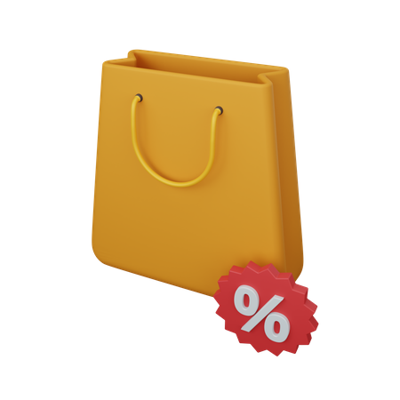 Sacola de compras com desconto  3D Illustration