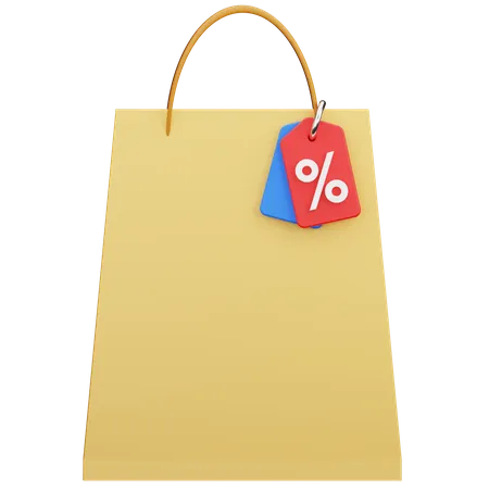 Sacola de compras com desconto  3D Icon