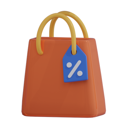 Sacola de compras com etiqueta  3D Icon