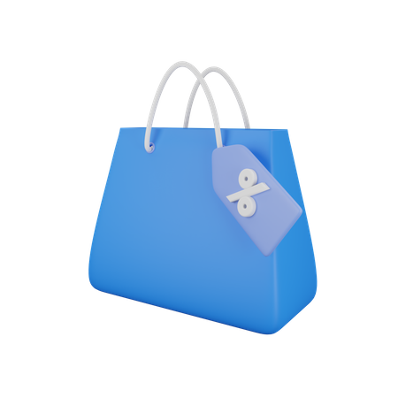 Sacola de compras com etiqueta  3D Icon