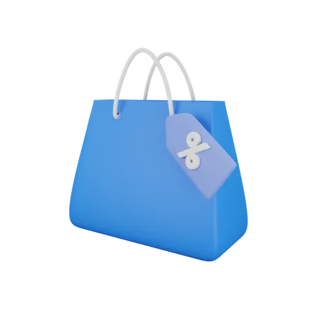 Sacola de compras com etiqueta  3D Icon