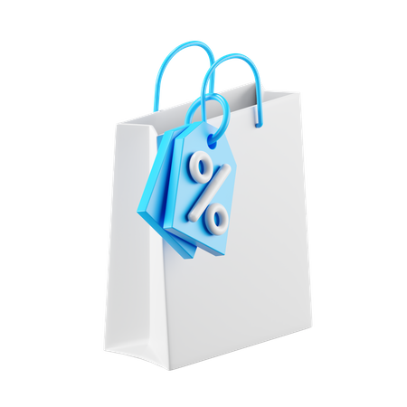 Sacola de compras e cupom  3D Icon