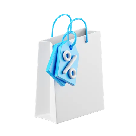 Sacola de compras e cupom  3D Icon