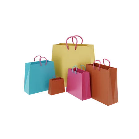 Sacolas de compras  3D Illustration