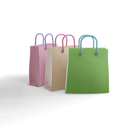 Sacolas de compras coloridas  3D Illustration