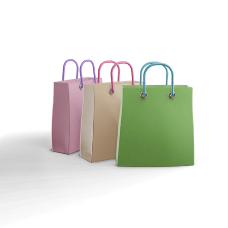 Sacolas de compras coloridas  3D Illustration